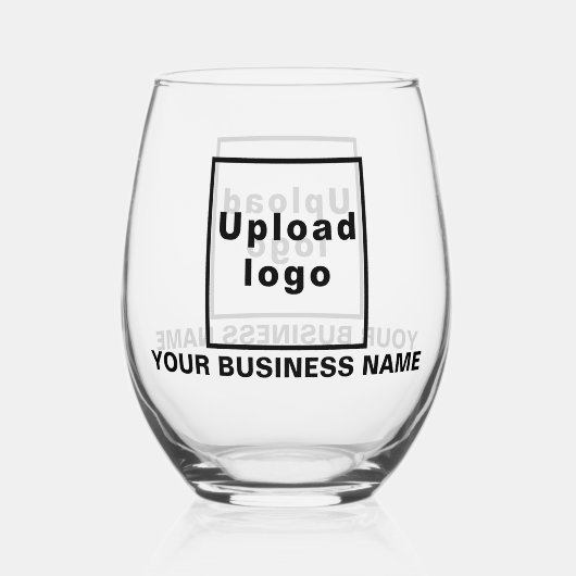 Bedrijfsnaam en Logo op Stemless Wijnglas Wijnglas Zonder Voet (Achterkant)