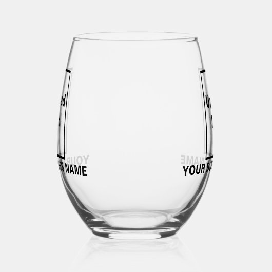 Bedrijfsnaam en Logo op Stemless Wijnglas Wijnglas Zonder Voet (Rechts)