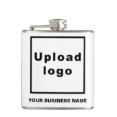 Bedrijfsnaam en Logo op Vinyl Wrapped Flask Heupfles (Voorkant)