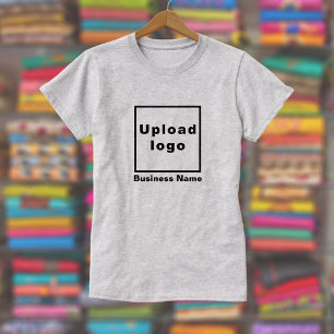 Bedrijfsnaam en Logo op Vrouwen Lichte Staalkleur T-shirt