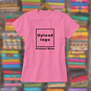 Bedrijfsnaam en Logo op Vrouwen Roze T-shirt