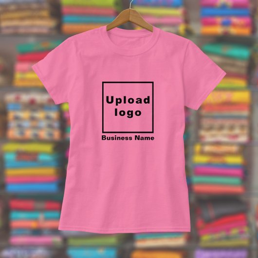 Bedrijfsnaam en Logo op Vrouwen Roze T-shirt