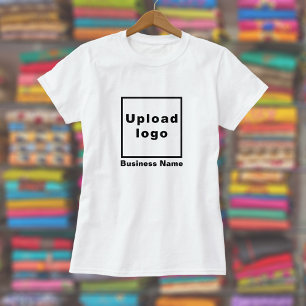 Bedrijfsnaam en Logo op Vrouwen Wit T-Shirt