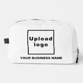 Bedrijfsnaam en Logo op White Dopp Kit Toilettasje (Voorkant)