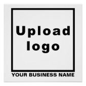 Bedrijfsnaam en Logo op White Square Glossy Perfect Poster (Voorkant)