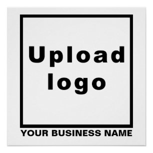 Bedrijfsnaam en Logo op White Square Glossy Perfect Poster