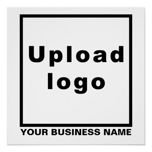 Bedrijfsnaam en Logo op White Square Glossy Perfect Poster (Voorkant)