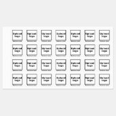 Bedrijfsnaam en Logo op White Square Iron on Labels (Vel)