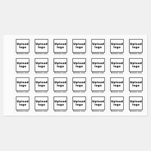 Bedrijfsnaam en Logo op White Square Iron on Labels (Vel)