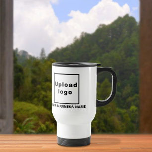 Bedrijfsnaam en Logo op White Travel Mug Reisbeker
