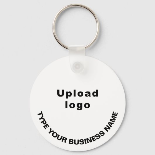 Bedrijfsnaam en Logo op wit aluminium Sleutelhanger (Voorkant)