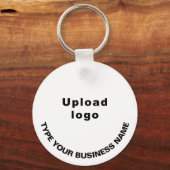Bedrijfsnaam en Logo op wit aluminium Sleutelhanger (Voorkant)