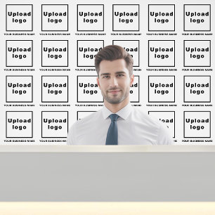 Bedrijfsnaam en Logo op Wit Behang