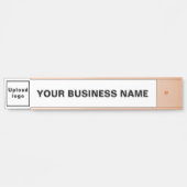 Bedrijfsnaam en Logo op Wit Lang Hangen Deurbordje (Voorkant)