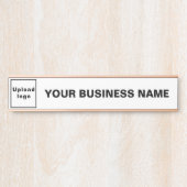 Bedrijfsnaam en Logo op Wit Lang Hangen Deurbordje (Voorkant)