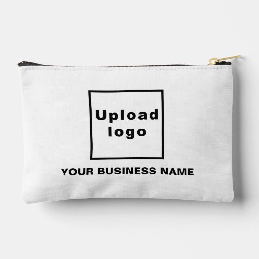 Bedrijfsnaam en Logo op Witte Kleine Zakje Etui (Achterkant)