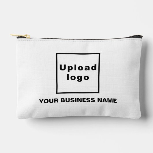 Bedrijfsnaam en Logo op Witte Kleine Zakje Etui (Voorkant)