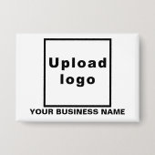 Bedrijfsnaam en Logo op Witte Rechthoek Button (Voorkant)