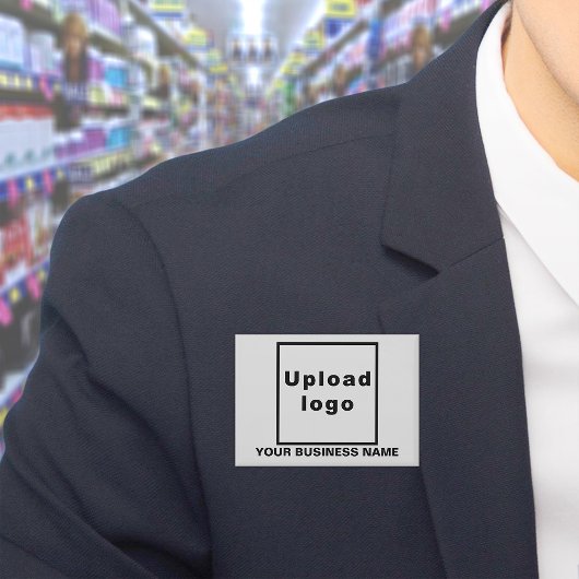 Bedrijfsnaam en Logo op Witte Rechthoek Button