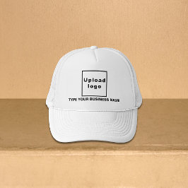 Bedrijfsnaam en Logo op Witte Trucker Hoed Pet