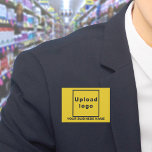 Bedrijfsnaam en Logo op Yellow Rectangle Button<br><div class="desc">De gele rechthoekige knop die u kunt aanpassen door uw bedrijfsnaam te typen en uw zakelijke logo te uploaden. Pas het aan en gebruik het als een uniform accessoire om uw bedrijf te adverteren of om uw merknaam te promoten bij klanten of klanten. accessoires die u kunt gebruiken als marketingmateriaal...</div>