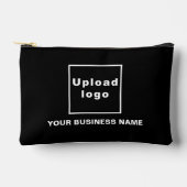 Bedrijfsnaam en Logo op zwart klein zakje Etui (Voorkant)