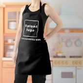 Bedrijfsnaam en Logo op zwart polyesterSchort Schort