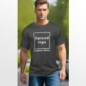 Bedrijfsnaam en Logo op zwart T-shirt