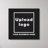 Bedrijfsnaam en Logo op zwart vierkant Canvas Afdruk (Voorkant)