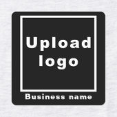 Bedrijfsnaam en Logo op zwart vierkant strijken aa Labels (Design 1)