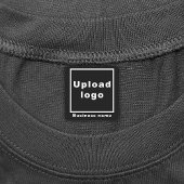 Bedrijfsnaam en Logo op zwart vierkant strijken aa Labels