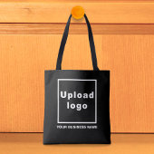 Bedrijfsnaam en Logo op zwarte Canvas tas