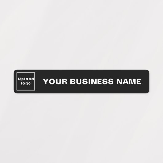 Bedrijfsnaam en Logo op zwarte lijm Labels (Design 1)