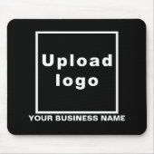 Bedrijfsnaam en Logo op Zwarte Muismat (Voorkant)