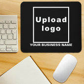 Bedrijfsnaam en Logo op Zwarte Muismat