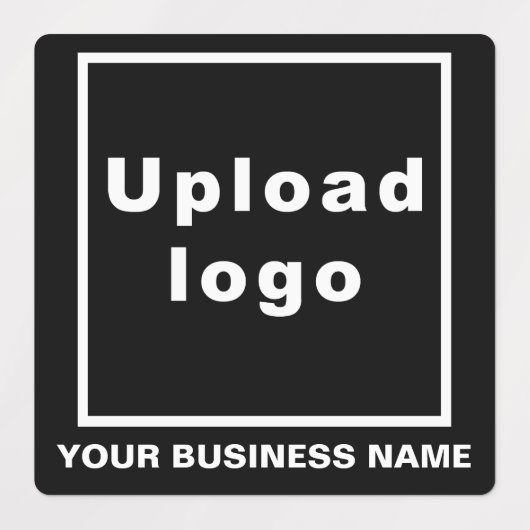 Bedrijfsnaam en Logo op zwarte pleister Labels (Design 1)