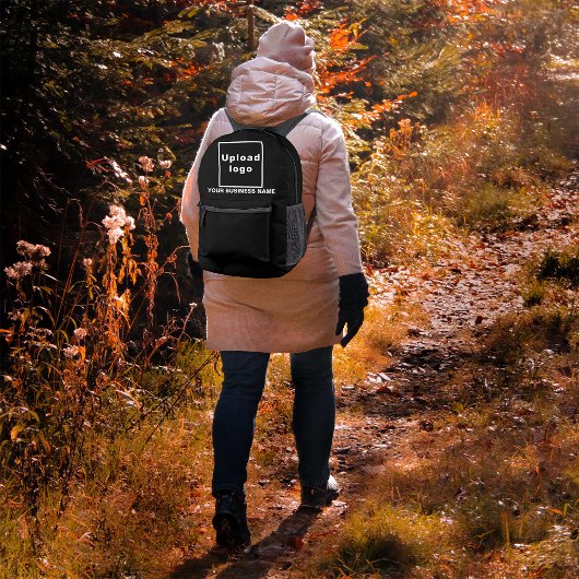 Bedrijfsnaam en Logo op zwarte rugzak