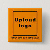 Bedrijfsnaam en Logo Oranje Square Button (Voorkant)