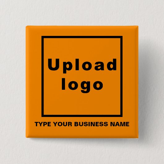 Bedrijfsnaam en Logo Oranje Square Button (Voorkant)