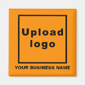 Bedrijfsnaam en Logo Oranje Square Magnet (Voorkant)