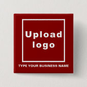 Bedrijfsnaam en Logo Red Square Button (Voorkant)