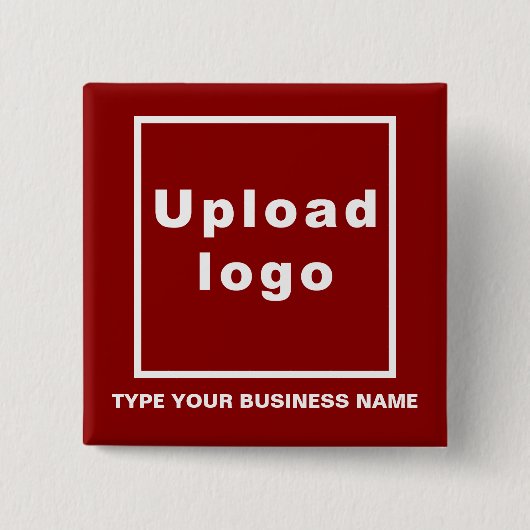 Bedrijfsnaam en Logo Red Square Button (Voorkant)