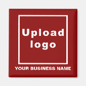 Bedrijfsnaam en Logo Rood Square Magnet (Voorkant)