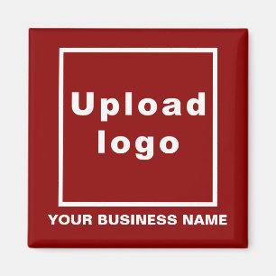 Bedrijfsnaam en Logo Rood Square Magnet