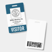 Bedrijfsnaam en Logo Visitor Pass-ID Badge (Voor- en achterkant)