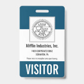 Bedrijfsnaam en Logo Visitor Pass-ID Badge (Voorzijde)