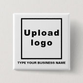 Bedrijfsnaam en Logo White Square Button (Voorkant)