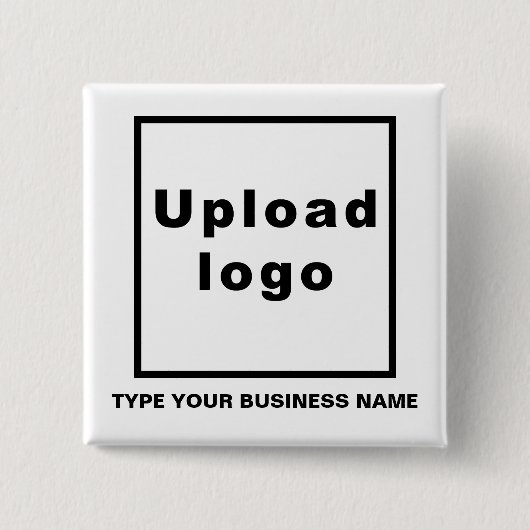 Bedrijfsnaam en Logo White Square Button (Voorkant)
