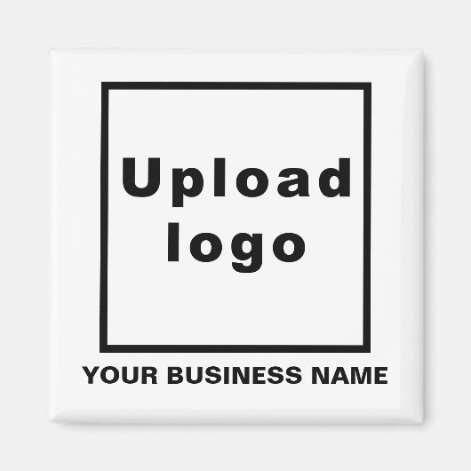 Bedrijfsnaam en Logo White Square Magnet (Voorkant)