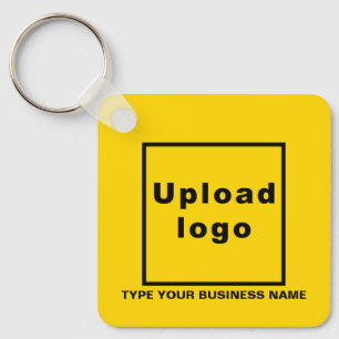 Bedrijfsnaam en Logo Yellow Square Sleutelhanger
